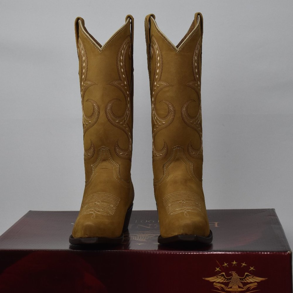 El General Pointed Honey Western Boot